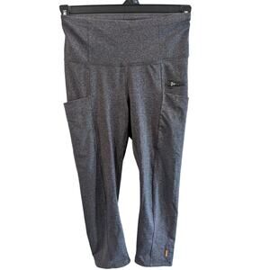 Lucy Heatherd Gray Capri Yoga Pants with Pockets Small